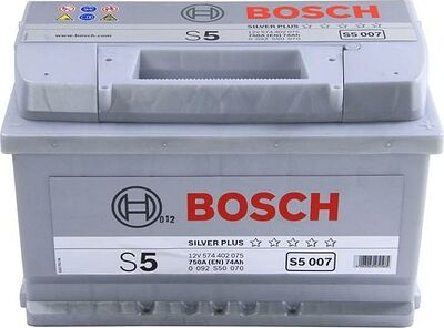 Bosch S5 74 А/ч обратная конус стандарт (278x175x175)