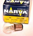 Лампа NARVA P 21/5 W,(BAY15d) 12 В (Отгрузка кратно 10 шт.)