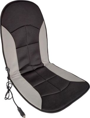 Накидка на сиденье AM007-019 с подогревом (черн/серая, ткань)