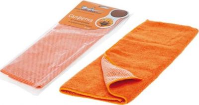 AIRLINE Салфетки из микрофибры и коралловой ткани (оранжевая) 40х40 см. (AB-A-04)