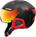 Зимний Шлем Alpina ATTELAS Visor QVM black-red matt (см:58-62)