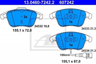 ATE 13.0460-7242.2 Колодки передние AUDI Q3/VW Tiguan (5N0698151)