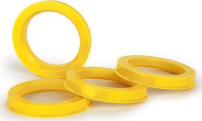 Центровочное пластиковое кольцо 72.6х65.1 желтое