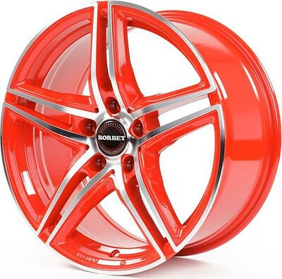 Borbet XRT 8x18 5x112 ET 45 Dia 72.5 Red Front Polished