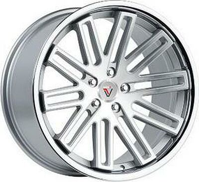 Vissol F-570 8.5x19 5x100 ET 45 Dia 57.1 silver-with-machined-face-and-chrome-stainless-steel-lip