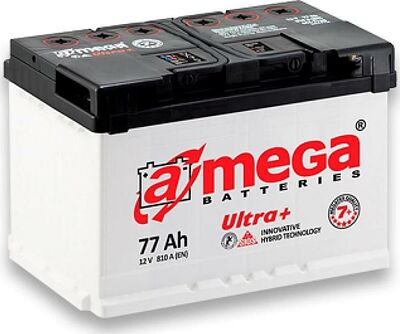 A-mega Ultra+ 77 А/ч обратная конус стандарт (278x175x190)