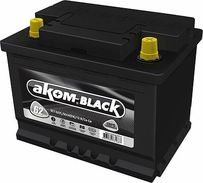 АКОМ Black 6CT-62.0 LA Black 62 А/ч 600 А (EN), обратная полярность, 242×175×190 мм
