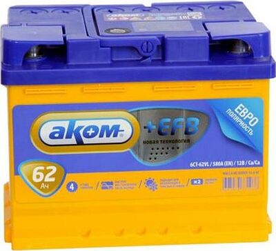 AKOM +EFB 62 А/ч обратная конус стандарт (242x175x190)
