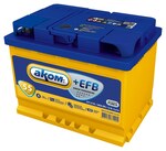 Аккумулятор АКОМ +EFB 6CT-55.1 55 А·ч 580 А (EN), прямая полярность, корпус L2, 242×175×190 мм