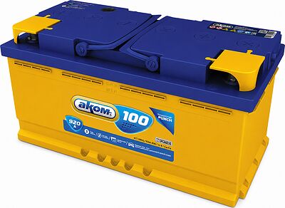 АКОМ Standart 6СТ-100 VL (6CT-100.0 LA) 100 А/ч 920 А, обратная полярность, 353×175×190 мм, EAN 4607034730598