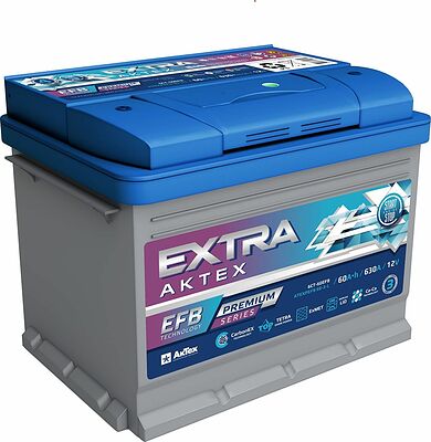 Аккумулятор АкТех Extra Premium EFB ATEXPEFB 60-3-L 60 А·ч 640 А, прямая полярность, корпус L2, 242×175×190 мм