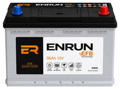 ENRUN JIS EFB Start-Stop EAE950 95 А/ч 900 А (EN), обратная полярность, 303×175×225 мм, D31