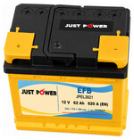 JUST POWER EFB JPEL2621 62 А·ч 620 А (EN), прямая полярность, 242x175x190 мм