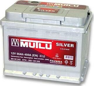 Mutlu Calcium Silver 55 А/ч обратная конус стандарт (242x175x190)