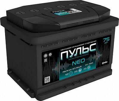 Пульс Neo PSN 75-3-R 75 А/ч 620 А (EN), обратная полярность, 278×175×190 мм