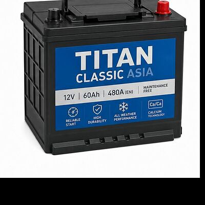 Titan Asia Standart 50 А/ч обратная r+ (236x128x221)