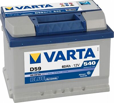 Varta Blue Dynamic D59 560409054 60 А·ч 540 А (EN), обратная полярность R+, стандартные конические клеммы, B13, корпус T5/LB2, 242×175×175 мм