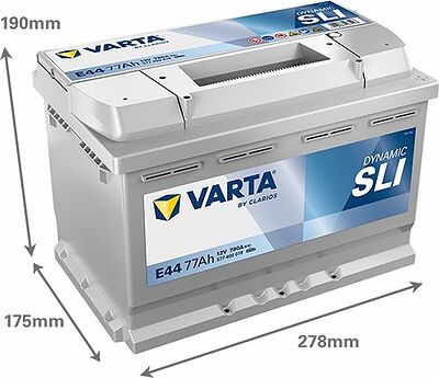 Varta Dynamic SLI E44 77 А/ч 780 А (EN), обратная полярность, 278x175x190 мм, ETN 577400078