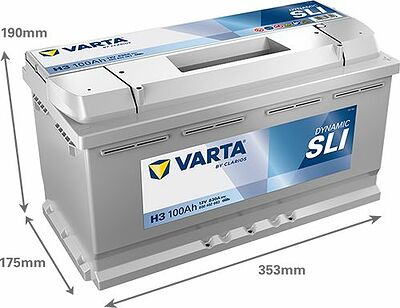 Varta Dynamic SLI H3 100 А/ч 830 А (EN), обратная полярность, 353x175x190 мм, ETN 600402083