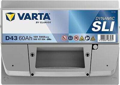 Varta Dynamic SLI D43 60 А/ч 540 А (EN), прямая полярность, 242x175x190 мм, ETN 560127054