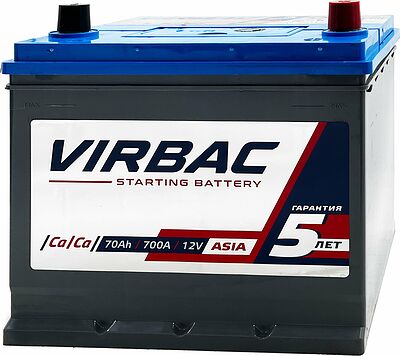 Virbac Asia 6СТ-70 70 А/ч, 580 А, прямая полярность (255x171x221)