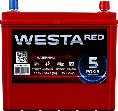 Westa Red 6СТ-50 50 А/ч, 480 А, обратная полярность (207x175x175)