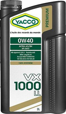 Yacco VX 1000 LL 0W-40 2л