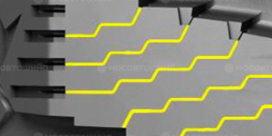 Технология Дополнительные кромки Z-образных лемелей обеспечивают высокое сцепление шины с любыми дорожными поверхностями.