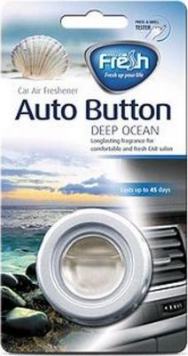 Ароматизатор на дефлектор,гелевый,кнопка,AUTO Button,Глубокий океан(Deep Ocean),FRESH WAY,Болгария,V