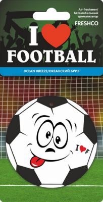 Ароматизатор подвесной картонный Freshco I love Football Океанский бриз