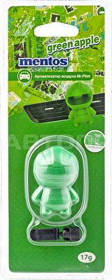 Ароматизатор воздуха MENTOS Mr. Pilot (GREEN APPLE) на дефлектор, гелевый, 17 г.Зеленое яблоко,