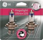 Лампа H4 12V- 60/55W (P43t) (+120% света) Megalight Ultra +120 (блистер 2шт.) GE