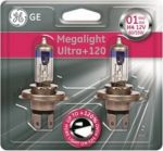 Лампа H4 12V- 60/55W (P43t) (+120% света) Megalight Ultra +120 (к.уп.2шт.) GE