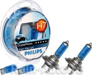Лампа H7 (55) PX26d CRISTAL VISION 4300K (2шт+2шт W5W) 12V PHILIPS