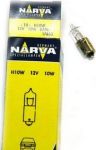 Лампа NARVA T 10 W (BA9s) галоген,12 В (Отгрузка кратно 10 шт.)