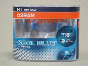 Лампа OSRAM Н1, 55 Вт P14.5s+20% ,COOL BLUE INTENSE(евробох 2 шт.),12 В