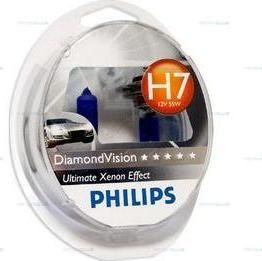 Лампа PHILIPS 12 В, Н7, 55 Вт, P*26d DIAMOND VISION 5000K (2ш.)