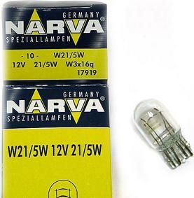 Лампа W21/5W (W3*16q) 12V NARVA (отгрузка кратно 10шт.)