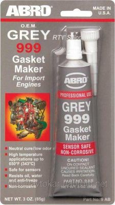 ABRO Герметик силиконовый серый 999 (85гр) США