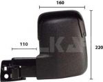 ALKAR Зеркало боковое лев.ручн.с корот.держат. Ford Transit 92-93 Deflector (6831697, 9265961)
