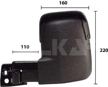 ALKAR Зеркало боковое лев.ручн.с корот.держат. Ford Transit 92-93 Deflector (6831697, 9265961)