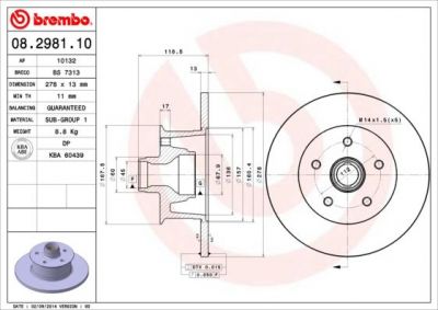 AP 10132 тормозной диск на VW TRANSPORTER III фургон