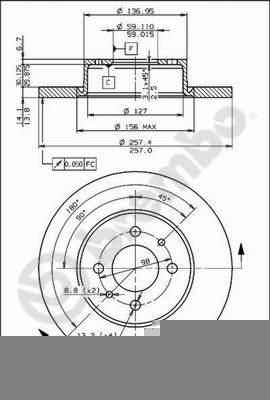 AP 14125 тормозной диск на FIAT CROMA (154)