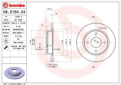 AP 14234 E тормозной диск на FORD FIESTA фургон (FVD)