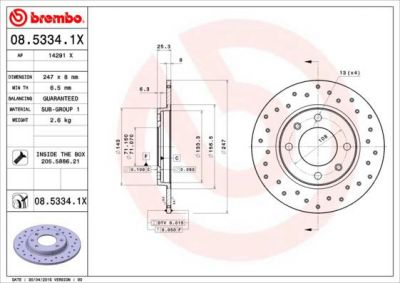 AP 14291 X тормозной диск на PEUGEOT 306 (7B, N3, N5)