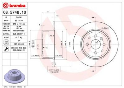 AP 14456 тормозной диск на OPEL CALIBRA A (85_)