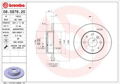 AP 14510 тормозной диск на DAIHATSU CHARADE III (G100, G101, G102)