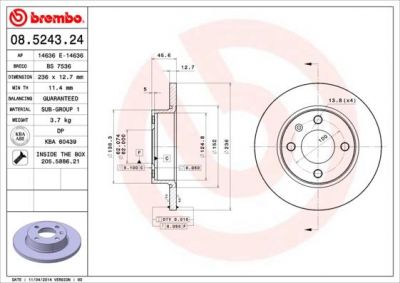 AP 14636 E тормозной диск на SKODA FELICIA I Fun (797)