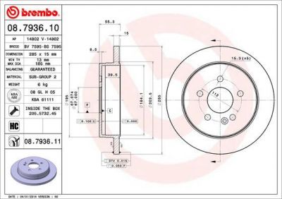 AP 14802 тормозной диск на MERCEDES-BENZ M-CLASS (W163)