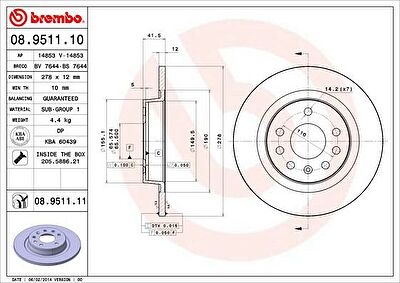 AP 14853 тормозной диск на SAAB 9-3 (YS3F)